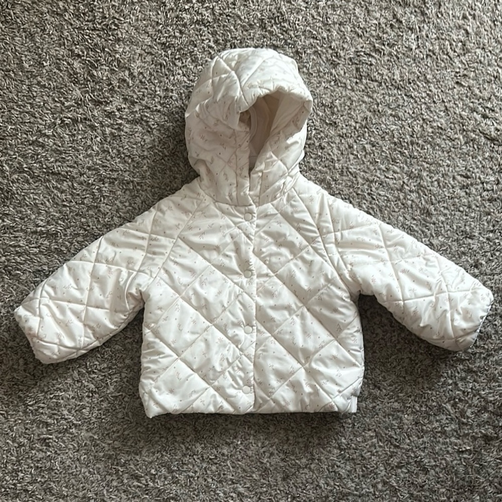 Toddler off White Hooded Jacket